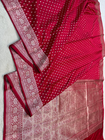 Sindoor Red Semi Mashru Banarasi Saree