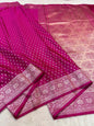 Deep Magenta  Semi Mashru Banarasi Saree