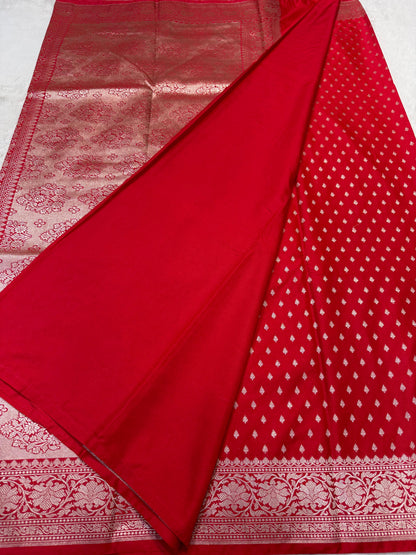 Wedding Red Semi Mashru Banarasi Saree