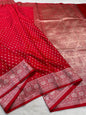 Wedding Red Semi Mashru Banarasi Saree