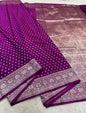 Baingani  Semi Mashru Banarasi Saree