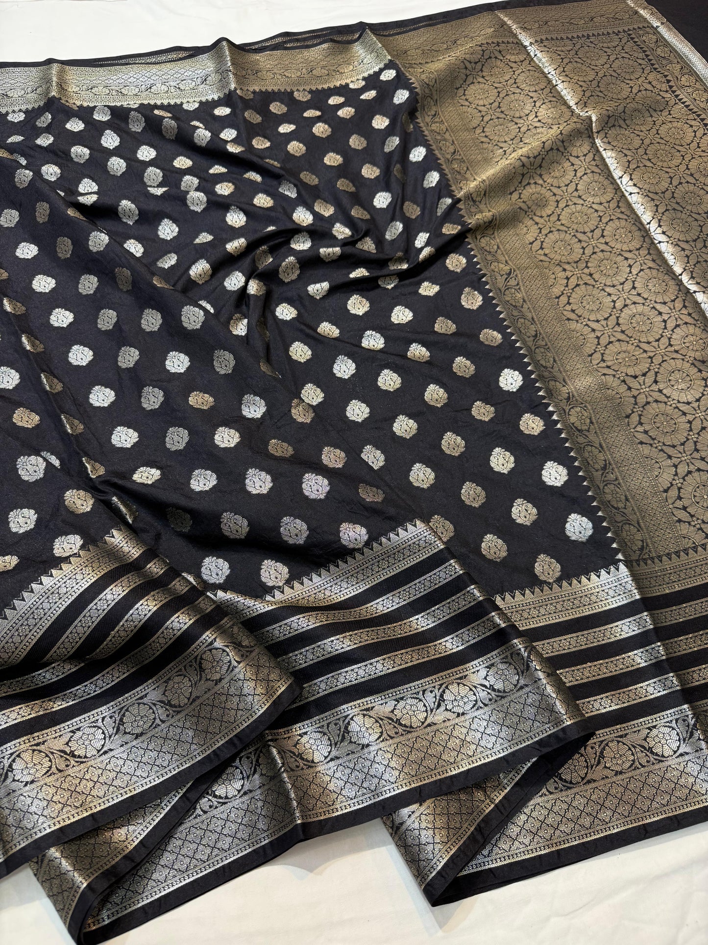 Black Dupion Silk Premium Banarasi Saree
