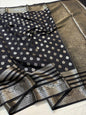 Black Dupion Silk Premium Banarasi Saree