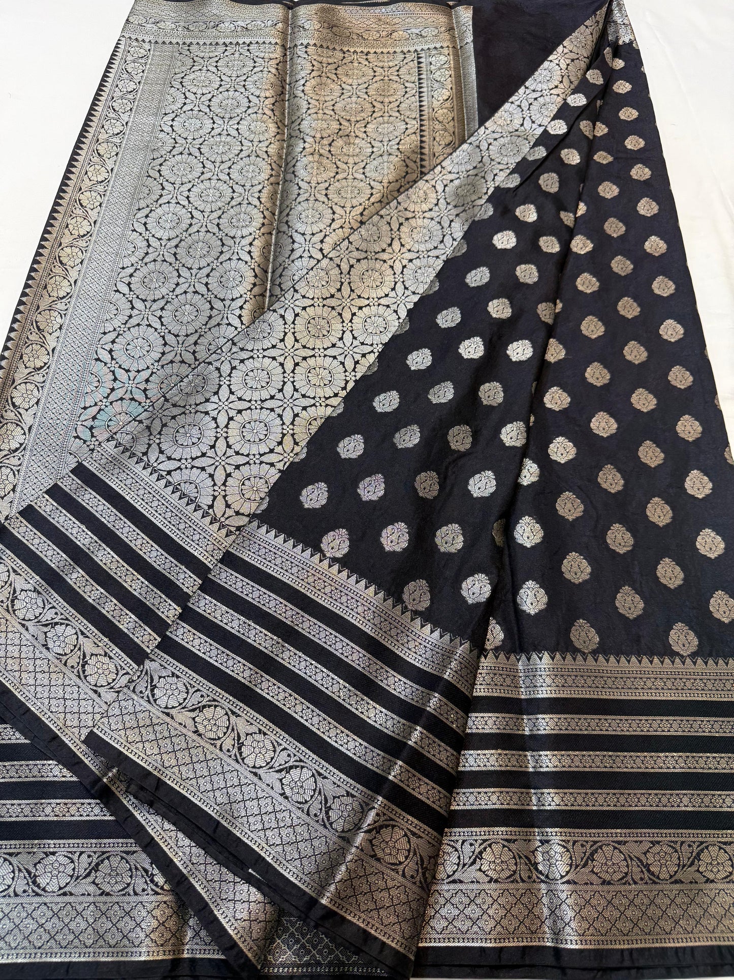 Black Dupion Silk Premium Banarasi Saree