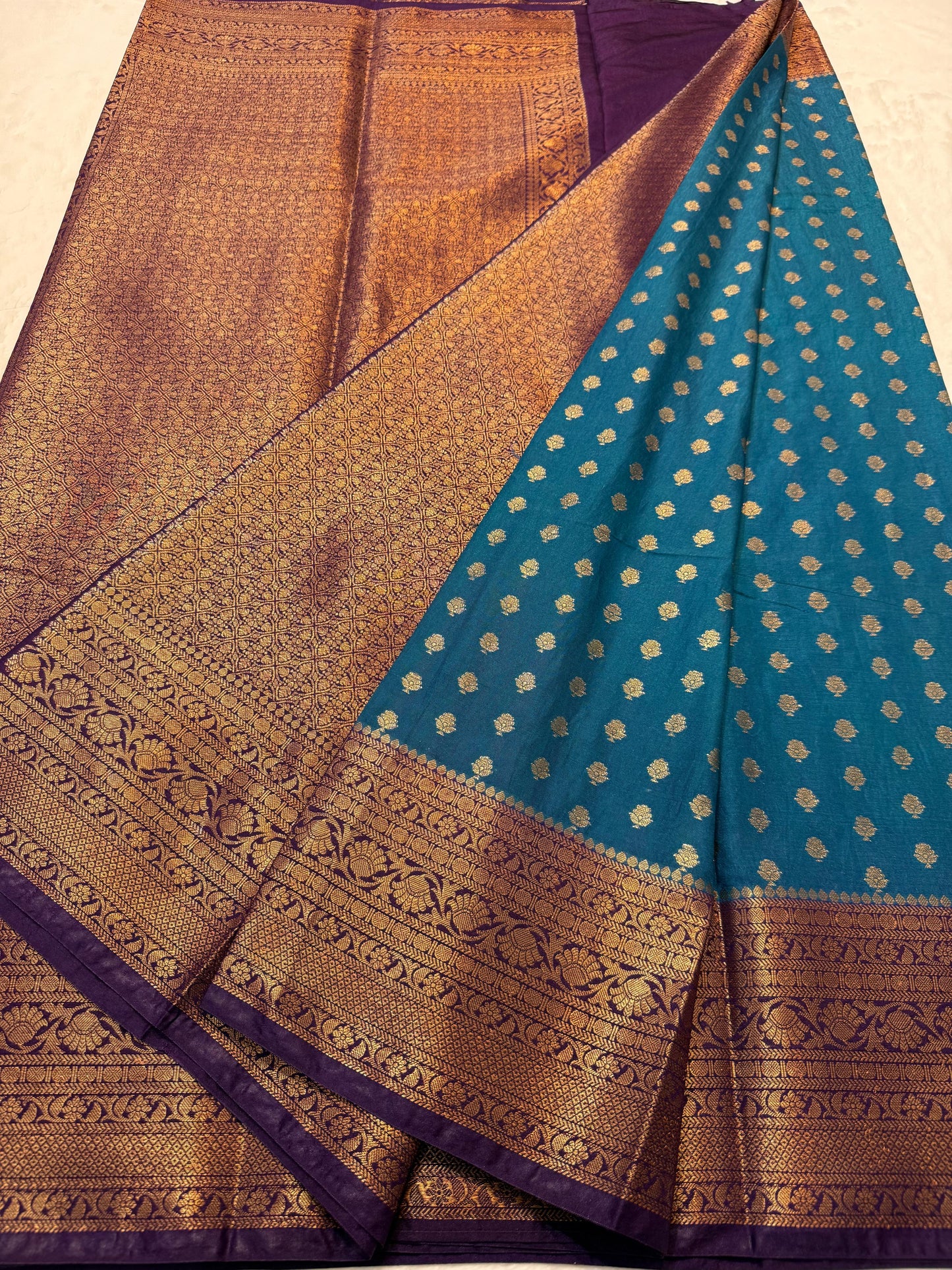 Blue  Dupion Silk Premium Banarasi Saree