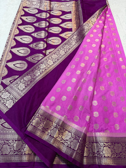 Pink  Dupion Silk Premium Banarasi Saree
