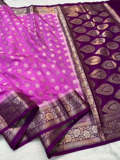 Pink  Dupion Silk Premium Banarasi Saree