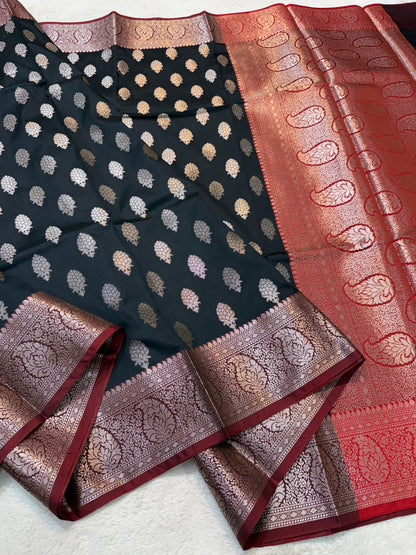 Black Soft Silk Premium Banarasi Saree