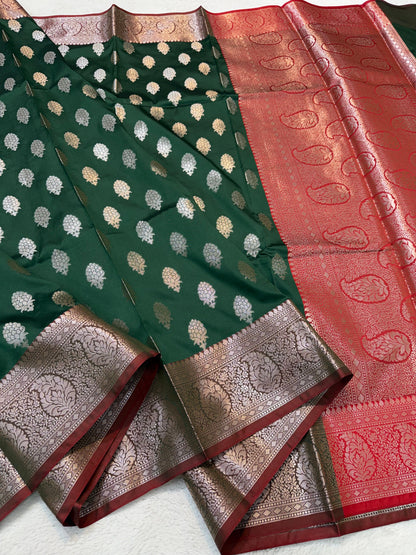 Green Soft Silk Premium Banarasi Saree