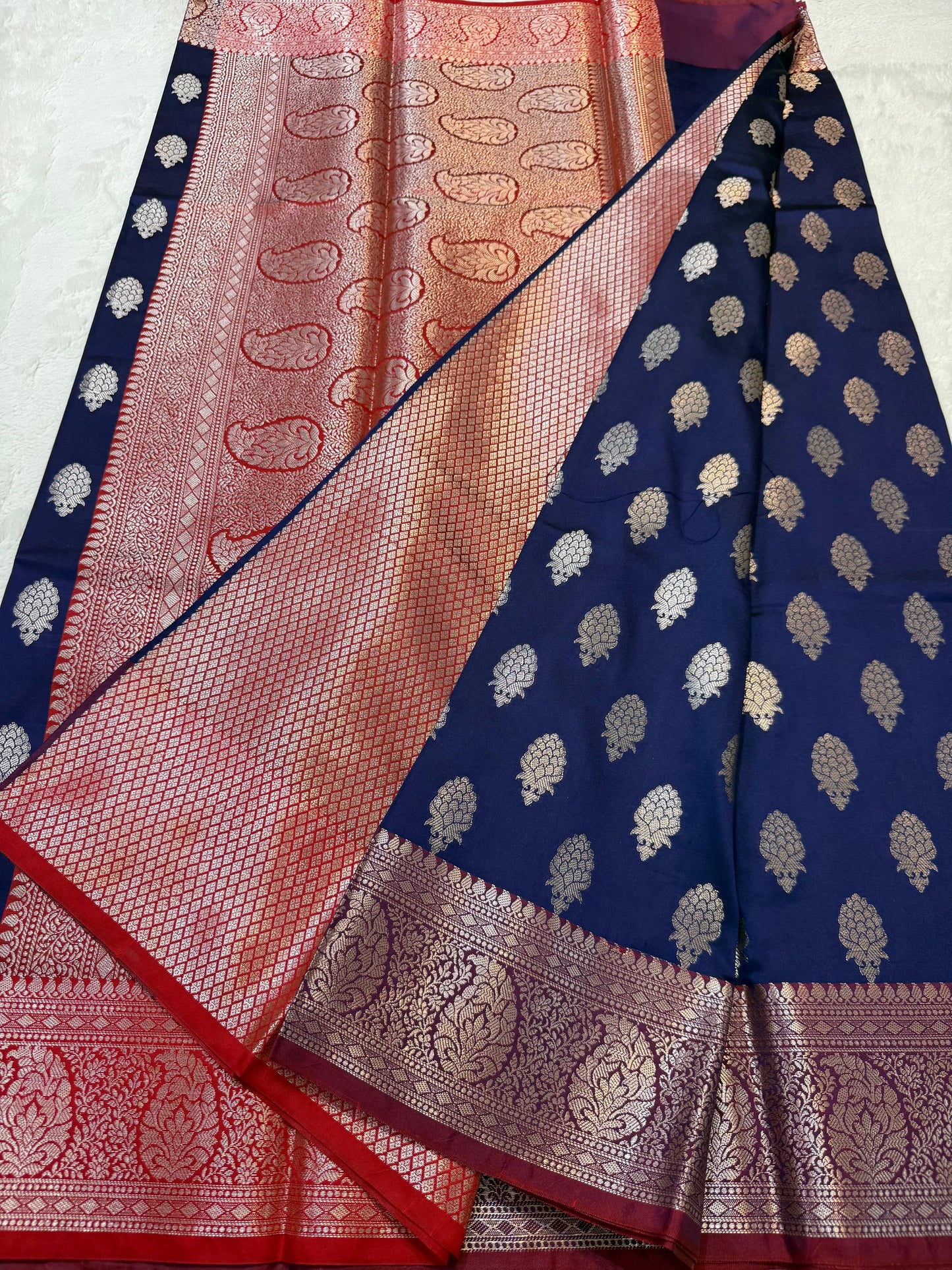 Navy Blue Soft Silk Premium Banarasi Saree