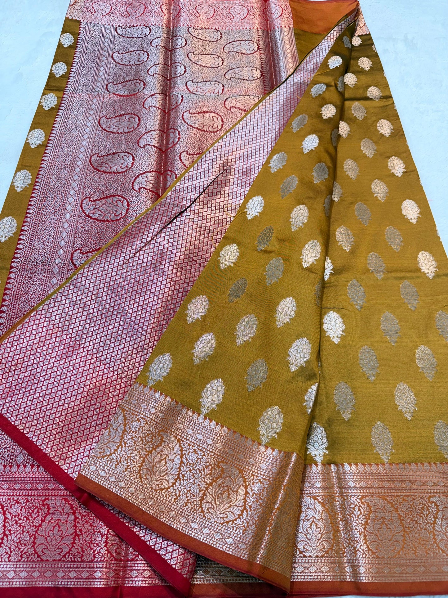 Mustard Soft Silk Premium Banarasi Saree