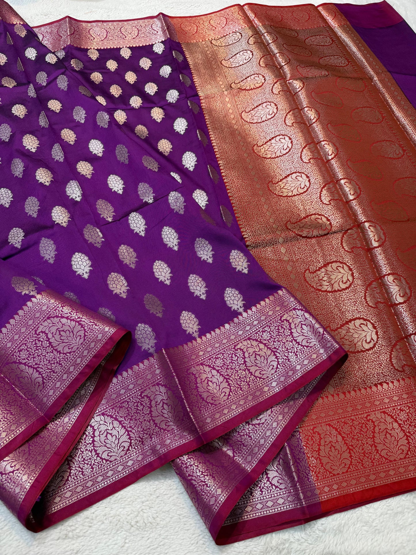 Purple Soft Silk Premium Banarasi Saree