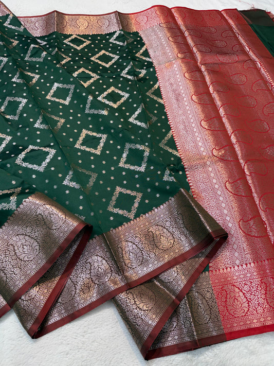 Green Soft Silk Premium Banarasi Saree