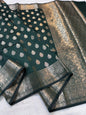 Bottle Green Soft Silk Premium Banarasi Saree