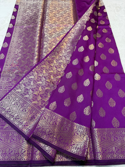Purple Soft Silk Premium Banarasi Saree