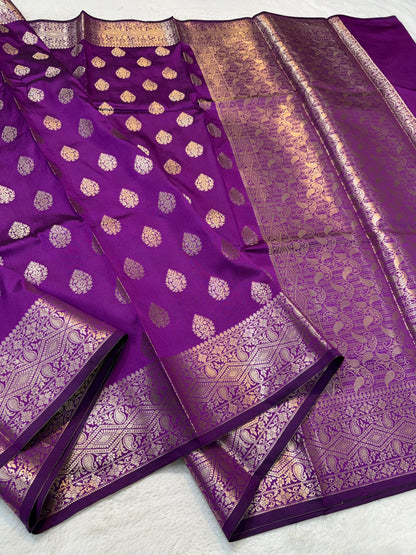 Purple Soft Silk Premium Banarasi Saree