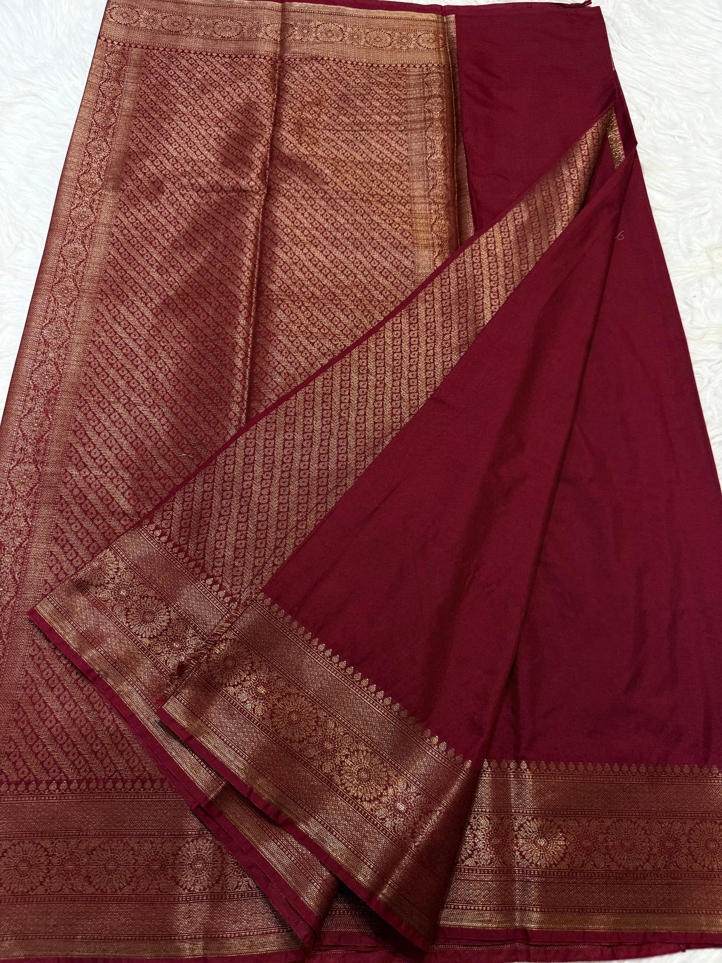 Maroon Dupion Silk Banarasi Saree