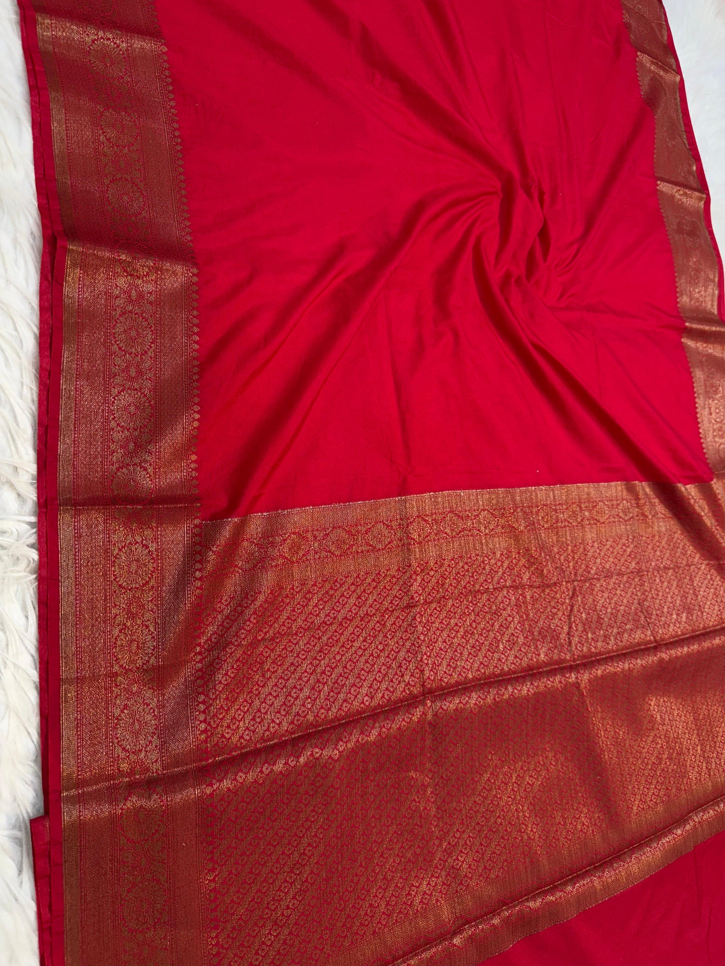 Red Dupion Silk Banarasi Saree