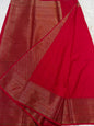 Red Dupion Silk Banarasi Saree