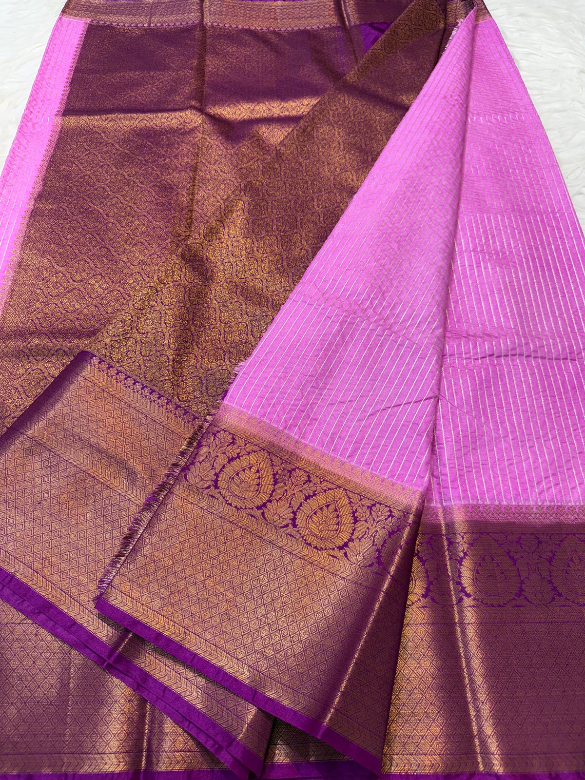 Lovender Dupion Silk Banarasi Saree
