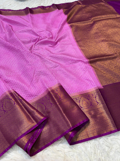 Lovender Dupion Silk Banarasi Saree