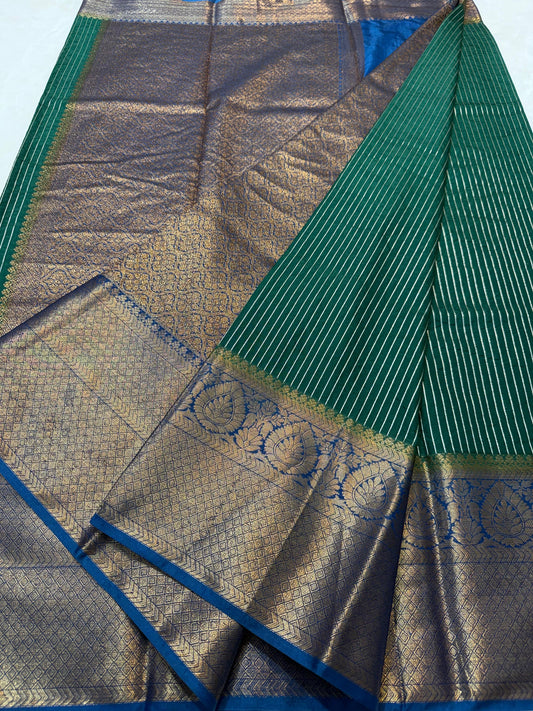 Green Dupion Silk Banarasi Saree