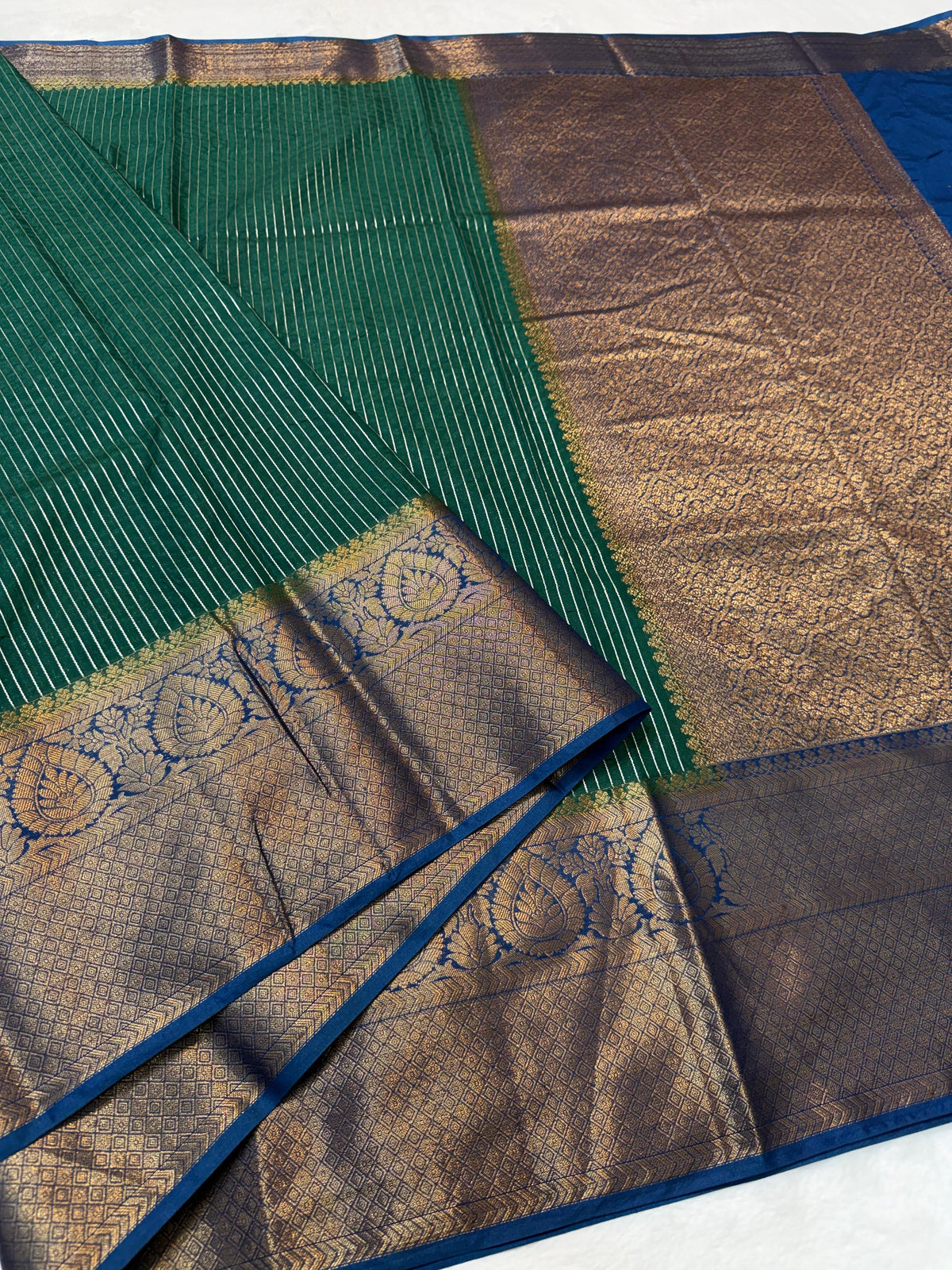 Green Dupion Silk Banarasi Saree
