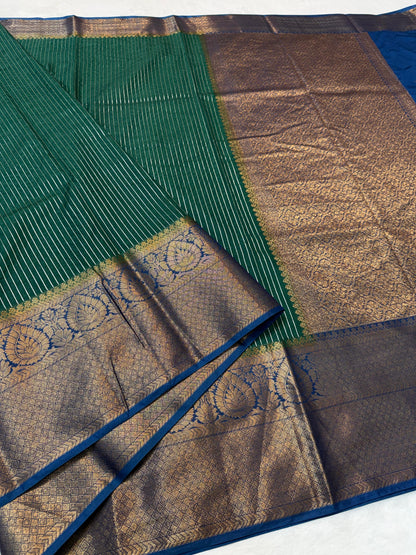 Green Dupion Silk Banarasi Saree
