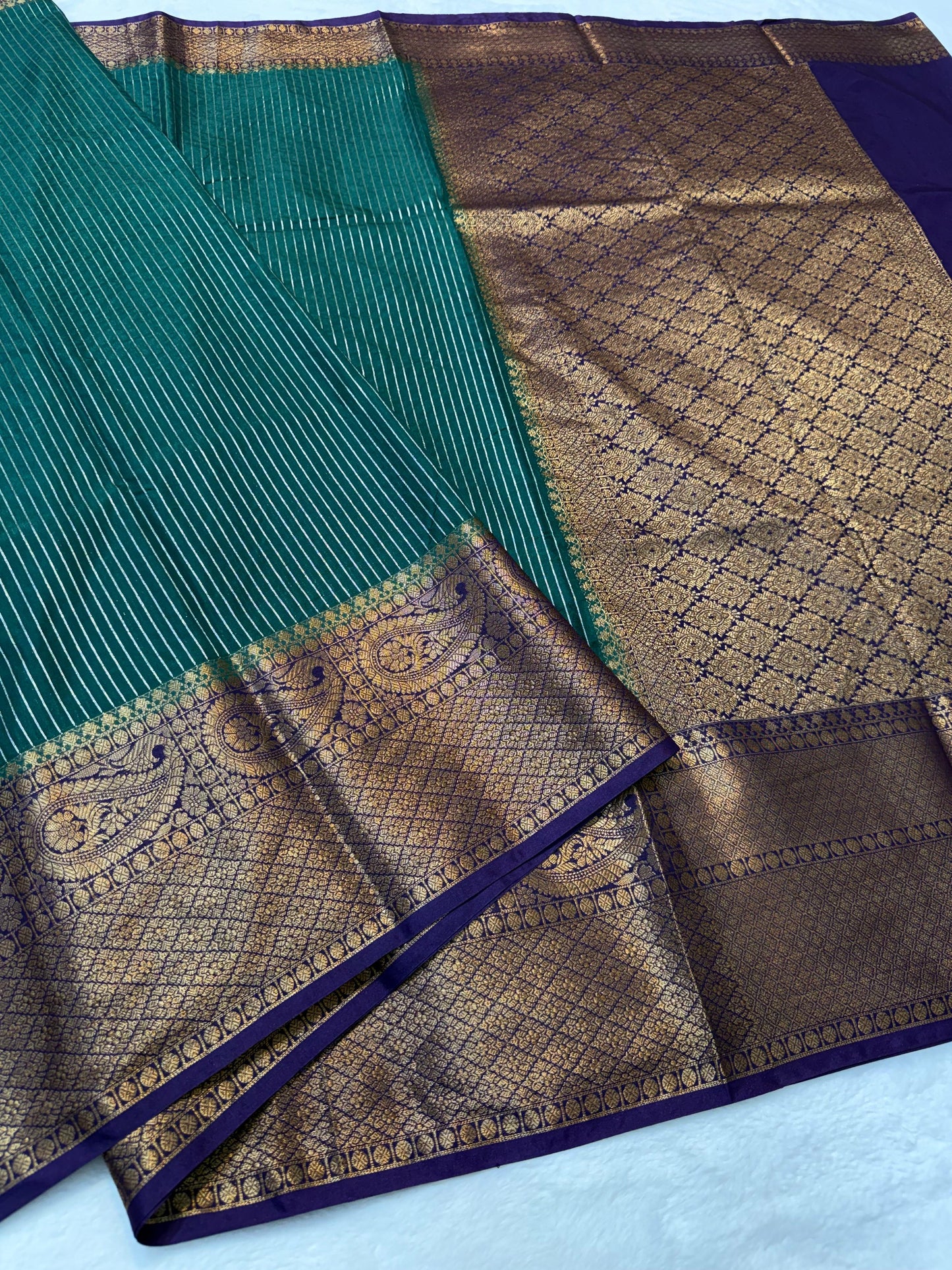 Green Dupion Silk Banarasi Saree