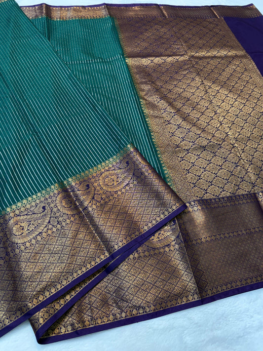 Green Dupion Silk Banarasi Saree