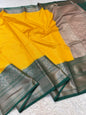 Gold Dupion Silk Banarasi Saree