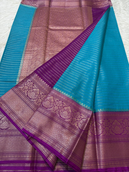 Firozi Dupion Silk Banarasi Saree