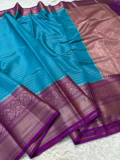 Firozi Dupion Silk Banarasi Saree