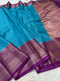 Firozi Dupion Silk Banarasi Saree