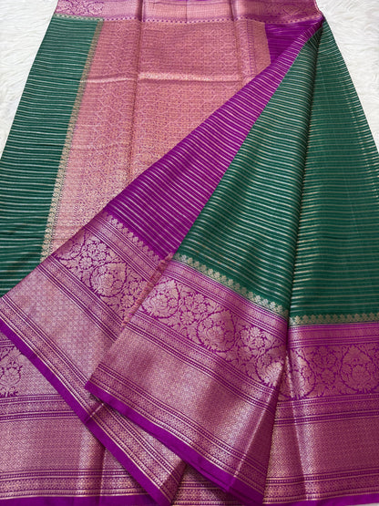 Green Dupion Silk Banarasi Saree