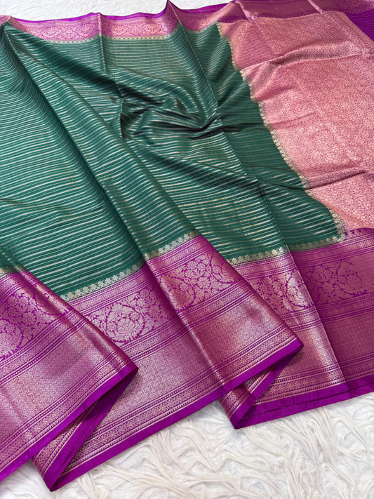 Green Dupion Silk Banarasi Saree