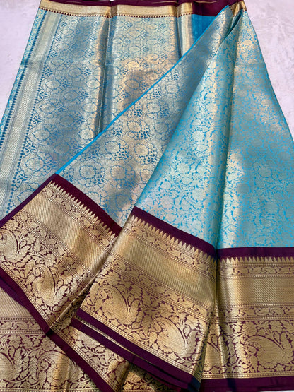 Blue Kanchi Silk Premium Banarasi Saree