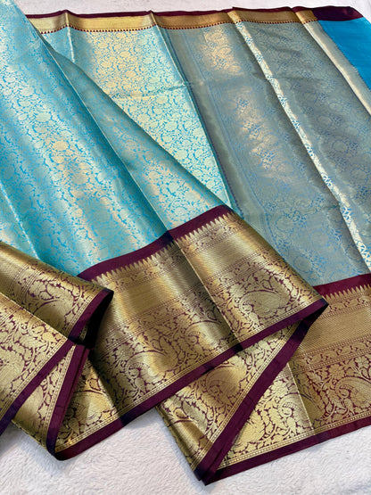 Blue Kanchi Silk Premium Banarasi Saree