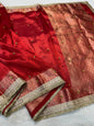 Red Tissue Ghungaroo With Lace Premium Banarasi Saree