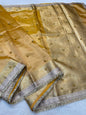 Gold Tissue Ghungaroo With Lace Premium Banarasi Saree