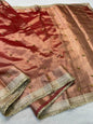 Orange Tissue Ghungaroo With Lace Premium Banarasi Saree
