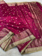 Maharani Tissue Ghungaroo Mirror Handwork With Lace Premium Banarasi Saree