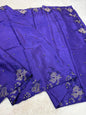 Blue Viscose Designer Embroidery Premium Banarasi Saree