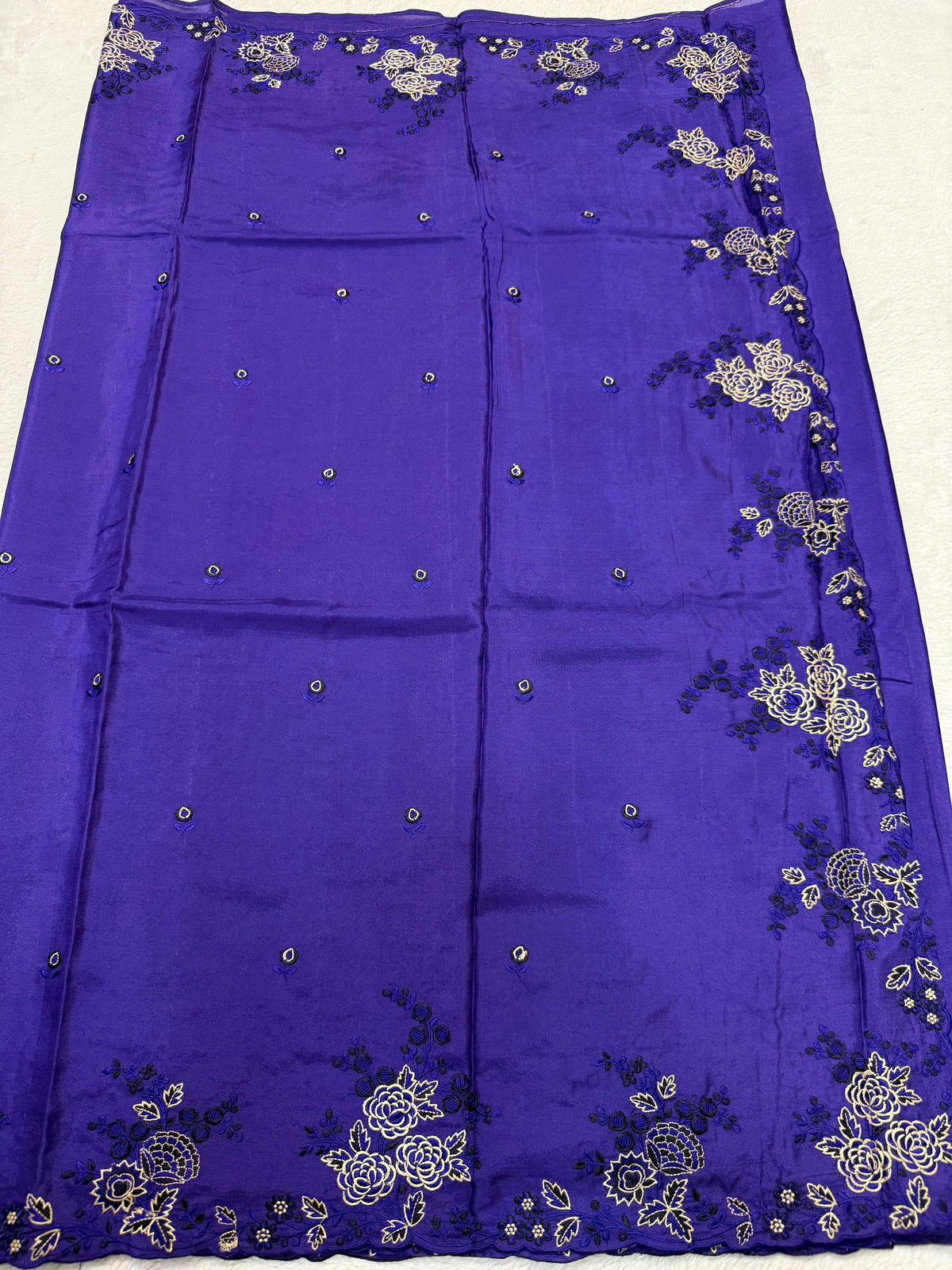 Blue Viscose Designer Embroidery Premium Banarasi Saree