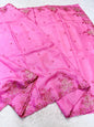 Pink Viscose Designer Embroidery Premium Banarasi Saree