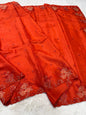 Orange Viscose Designer Embroidery Premium Banarasi Saree