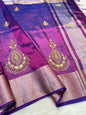 Blue Tissue Handwork Premium Banarasi Saree