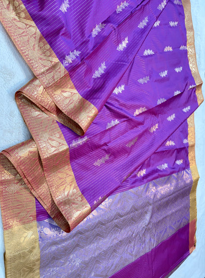 Purple Soft Silk Premium Banarasi Saree