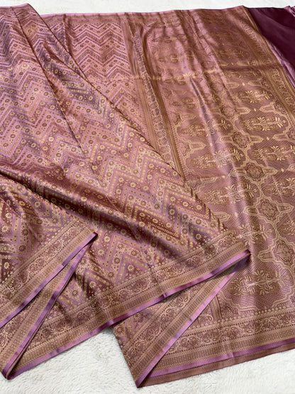 Lovender Jamewar Katan Premium Banarasi Saree