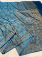 Firozi Blue Jamewar Katan Premium Banarasi Saree